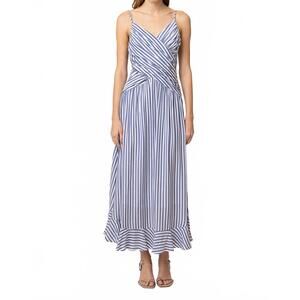 NEW LINE AND DOT noah maxi dress in blue & white